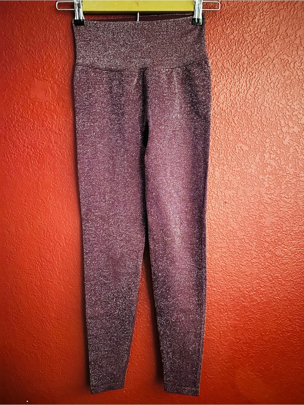 Pink by Victoria Secret Size XS Shimmer High-Waist Leggings - Metallic Plum